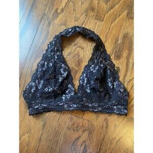 Maurices Black Lace Halter Bralette Bra Size Large